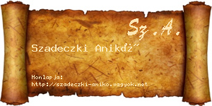 Szadeczki Anikó névjegykártya