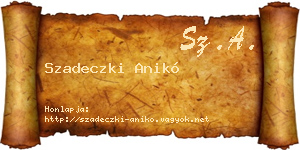 Szadeczki Anikó névjegykártya